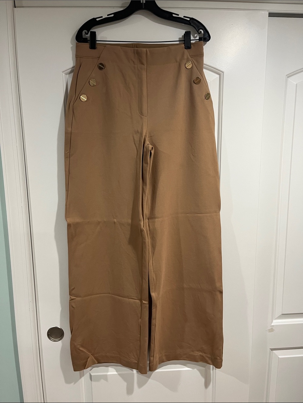 Wide leg camel pants